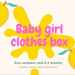 A box full of newborn and 0-3 month clothing!